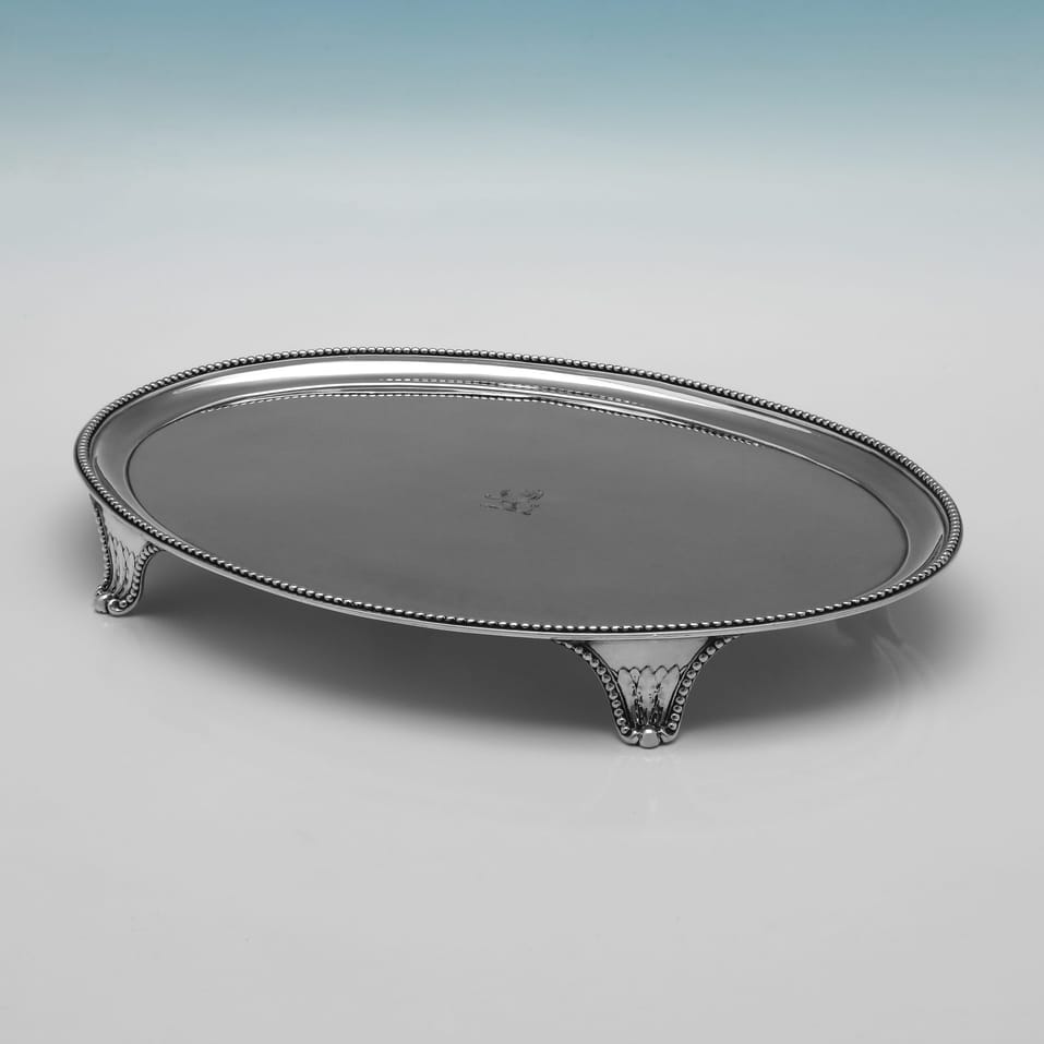 Antique Sterling Silver Salver - hallmarked in 1784 London - George III - Image 3