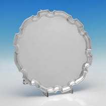 Sterling Silver Salver - S. J. Phillips, hallmarked in 1984 London - Elizabeth II - Thumbnail 1