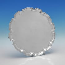 Sterling Silver Salver - S. J. Phillips, hallmarked in 1983 London - Elizabeth II - Thumbnail 1