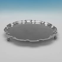 Sterling Silver Salver - S. J. Phillips, hallmarked in 1983 London - Elizabeth II - Thumbnail 2