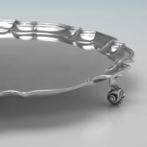 Sterling Silver Salver - S. J. Phillips, hallmarked in 1983 London - Elizabeth II - Thumbnail 3