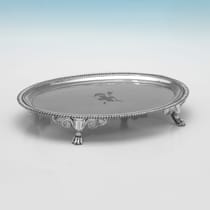 Antique Sterling Silver Pair of Salvers - Hannam & Crouch, hallmarked in 1804 London - George III - Thumbnail 3