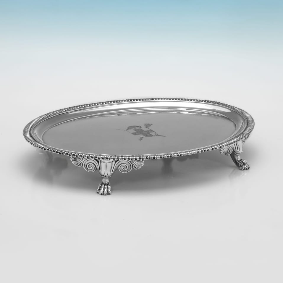 Antique Sterling Silver Pair of Salvers - Hannam & Crouch, hallmarked in 1804 London - George III - Image 3