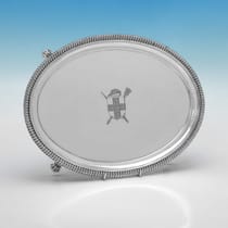 Antique Sterling Silver Pair of Salvers - Hannam & Crouch, hallmarked in 1804 London - George III - Thumbnail 4