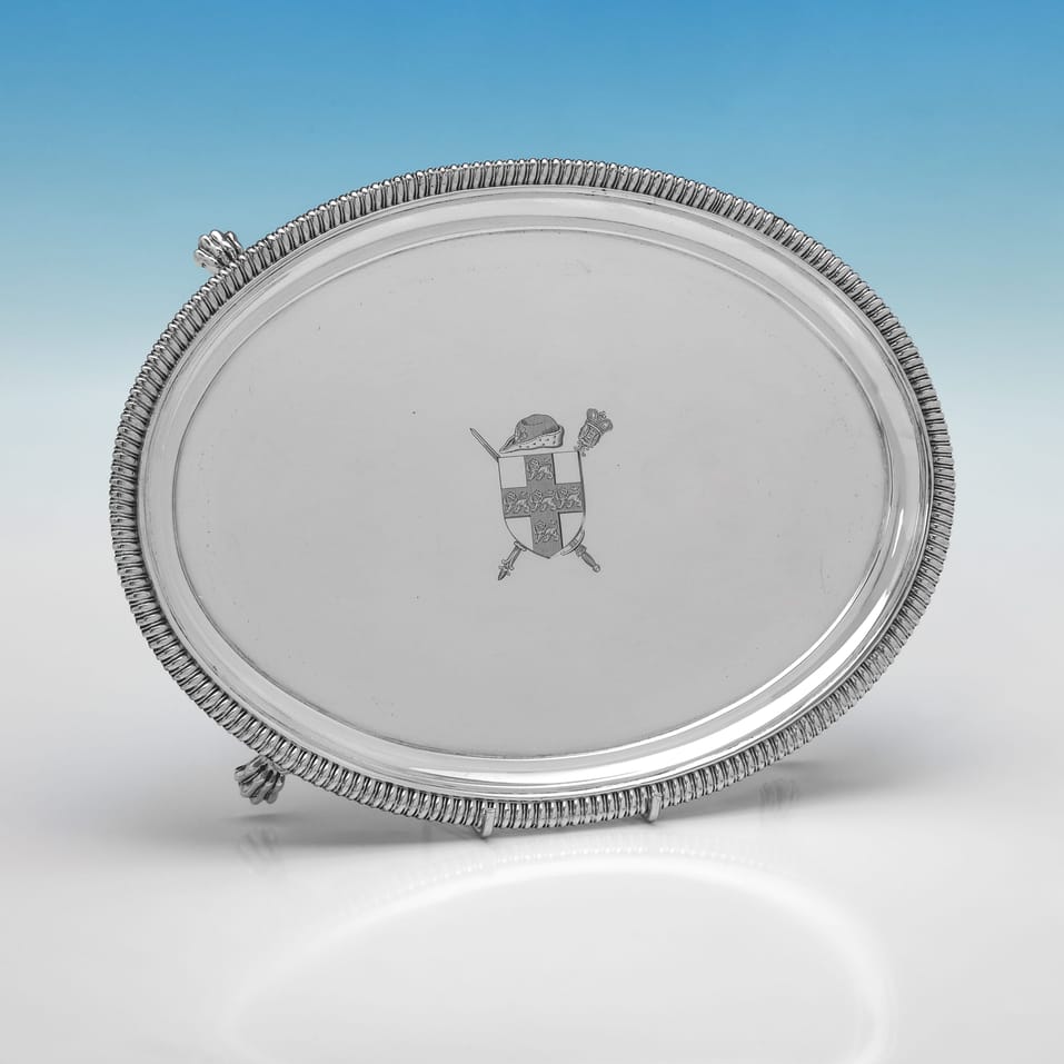 Antique Sterling Silver Pair of Salvers - Hannam & Crouch, hallmarked in 1804 London - George III - Image 4