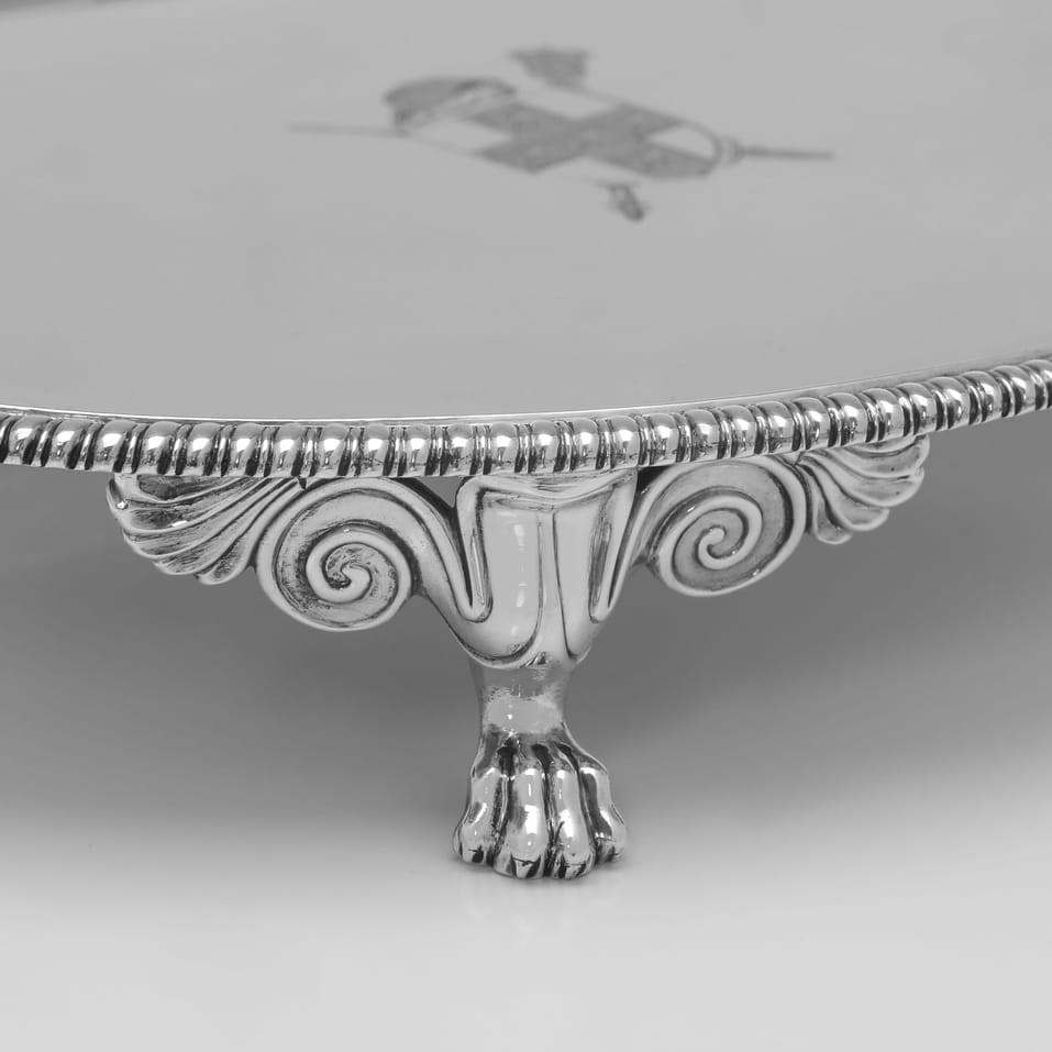 Antique Sterling Silver Pair of Salvers - Hannam & Crouch, hallmarked in 1804 London - George III - Image 5