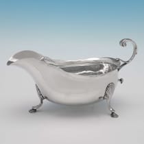 Antique Sterling Silver Irish Sauce Boat - made circa 1780 Dublin - George III - Thumbnail 1
