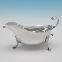 Antique Sterling Silver Irish Sauce Boat - made circa 1780 Dublin - George III - Thumbnail 1