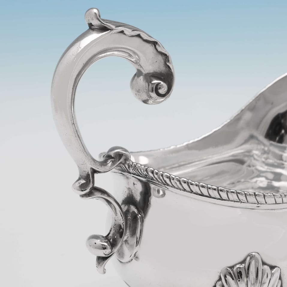 Antique Sterling Silver Pair of Sauce Boats - Francis Crump, hallmarked in 1766 London - George III - Image 3