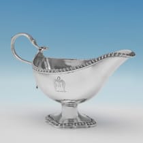 Antique Sterling Silver Pair Of Sauce Boats - John Carter II, hallmarked in 1772 London - George III - Thumbnail 2