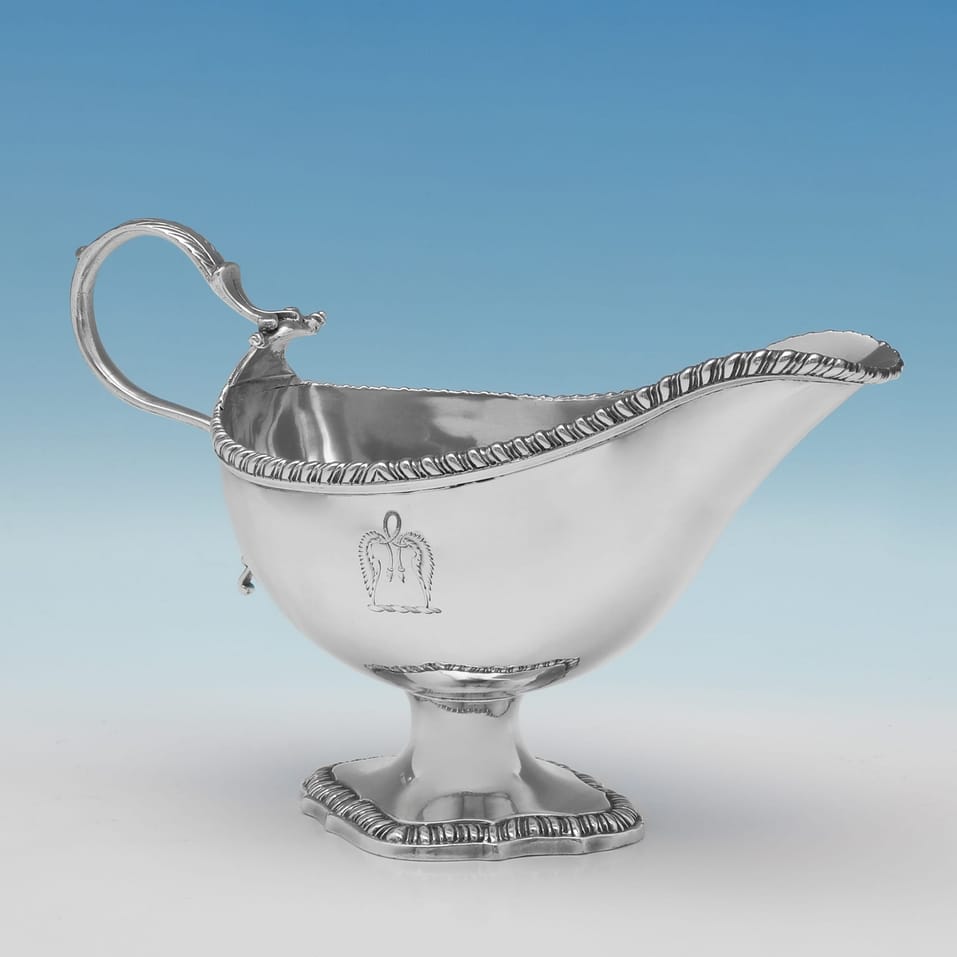 Antique Sterling Silver Pair Of Sauce Boats - John Carter II, hallmarked in 1772 London - George III - Image 2