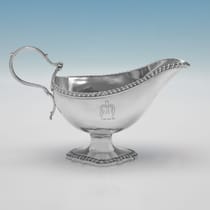 Antique Sterling Silver Pair Of Sauce Boats - John Carter II, hallmarked in 1772 London - George III - Thumbnail 3