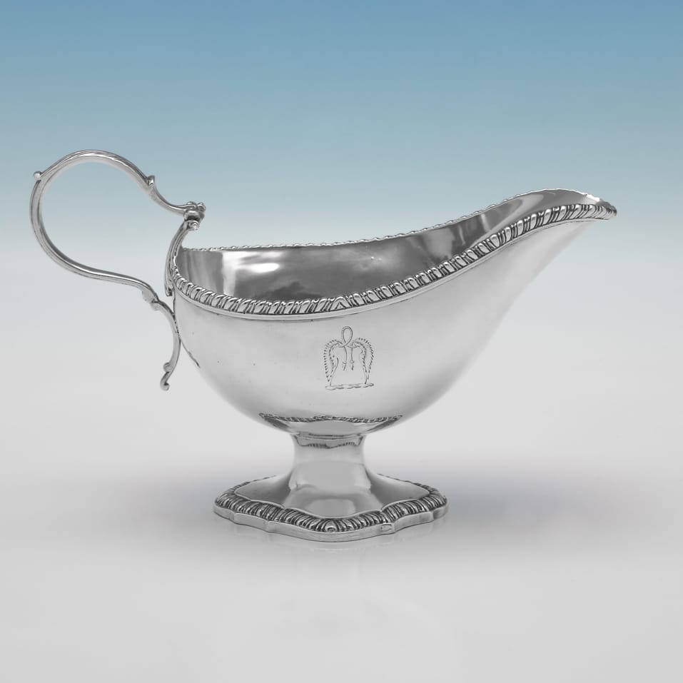 Antique Sterling Silver Pair Of Sauce Boats - John Carter II, hallmarked in 1772 London - George III - Image 3