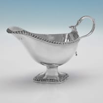 Antique Sterling Silver Pair Of Sauce Boats - John Carter II, hallmarked in 1772 London - George III - Thumbnail 4