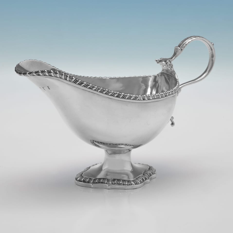 Antique Sterling Silver Pair Of Sauce Boats - John Carter II, hallmarked in 1772 London - George III - Image 4