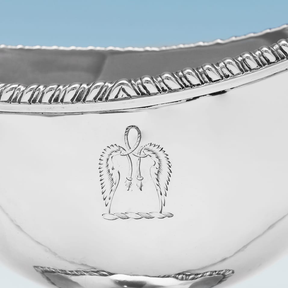 Antique Sterling Silver Pair Of Sauce Boats - John Carter II, hallmarked in 1772 London - George III - Image 5