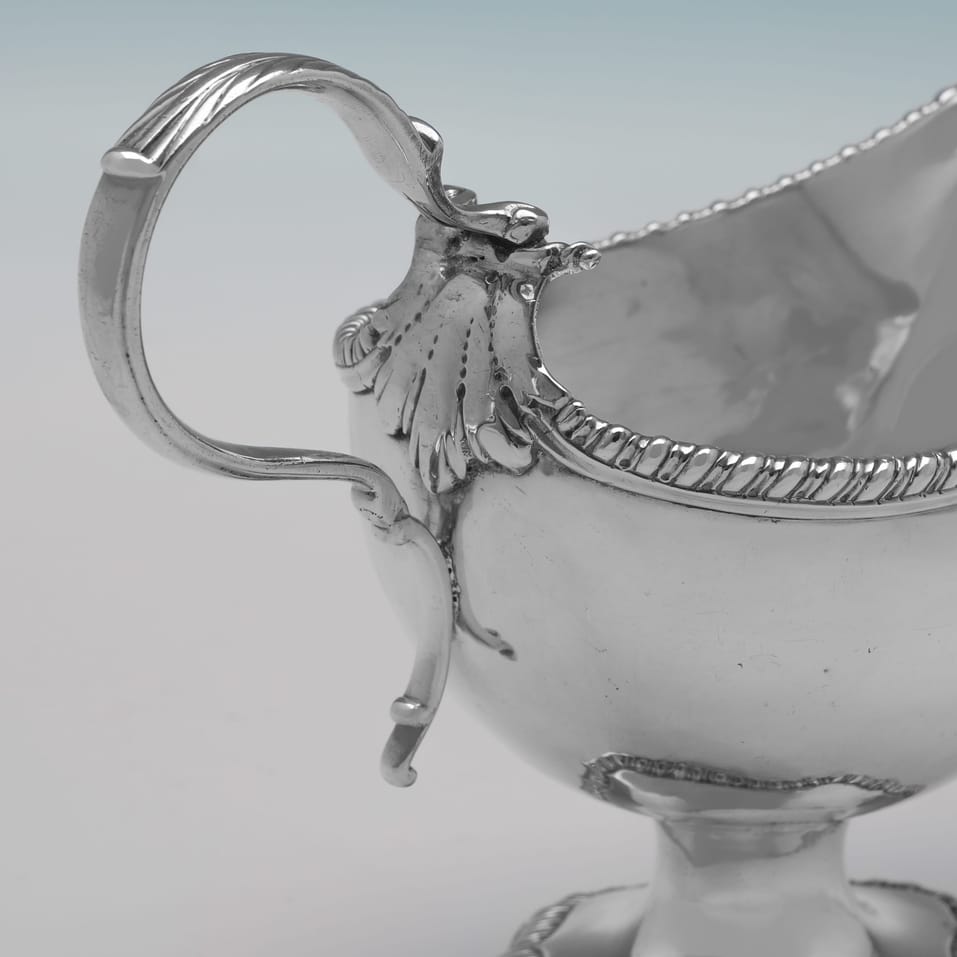 Antique Sterling Silver Pair Of Sauce Boats - John Carter II, hallmarked in 1772 London - George III - Image 7