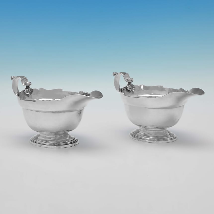 Sterling Silver Pair Of Sauce Boats - Richard Comyns Hallmarked In 1932 London - George V - Image 1