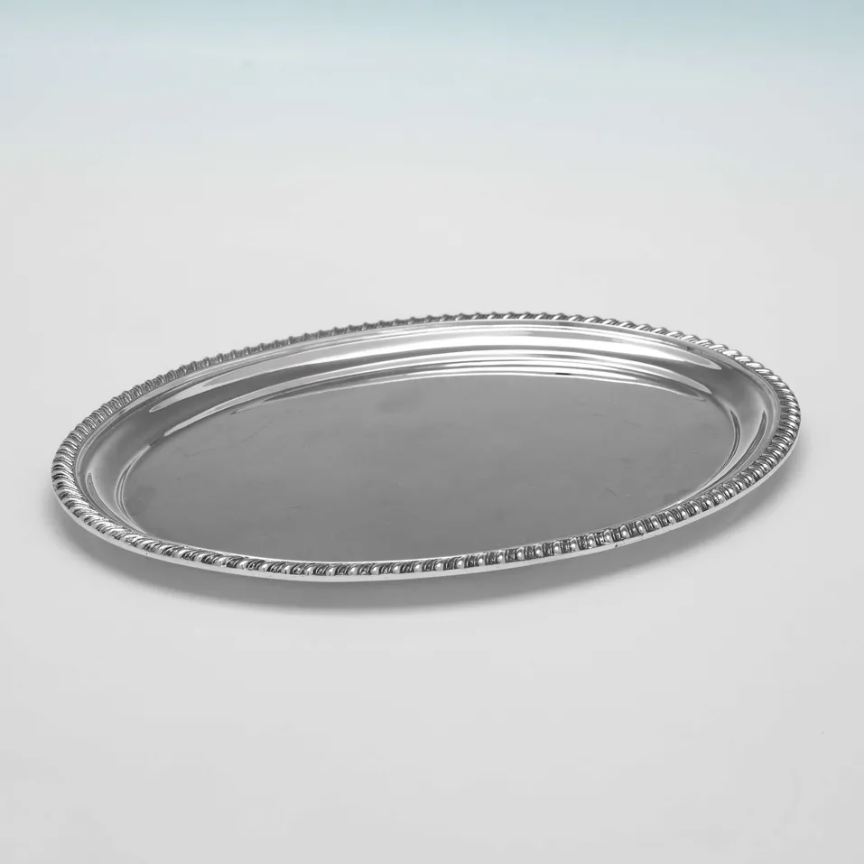 Sterling Silver Set of 4 Sauce Boats on Trays - Roberts & Belk, hallmarked in 1968 Sheffield - Elizabeth II - Image 5