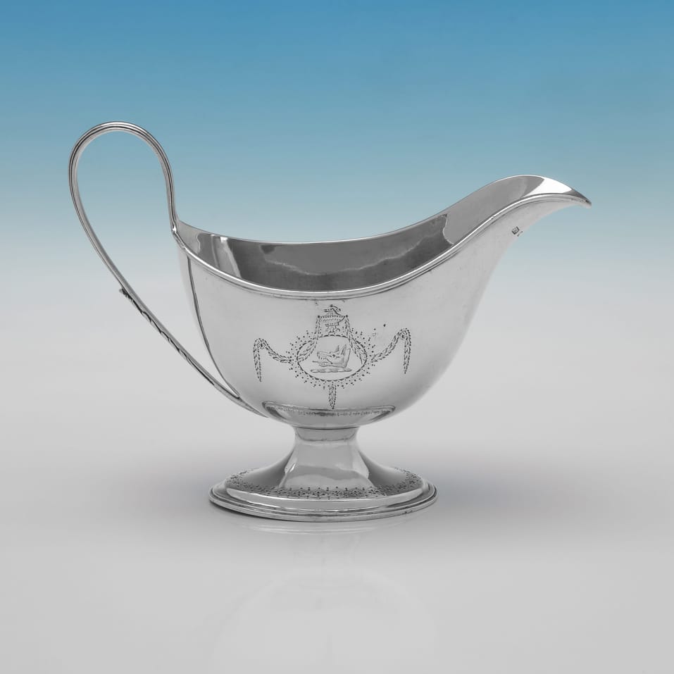 Antique Sterling Silver Sauce Boat - Hester Bateman, hallmarked in 1781 London - George III - Image 2