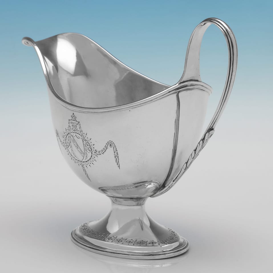 Antique Sterling Silver Sauce Boat - Hester Bateman, hallmarked in 1781 London - George III - Image 3