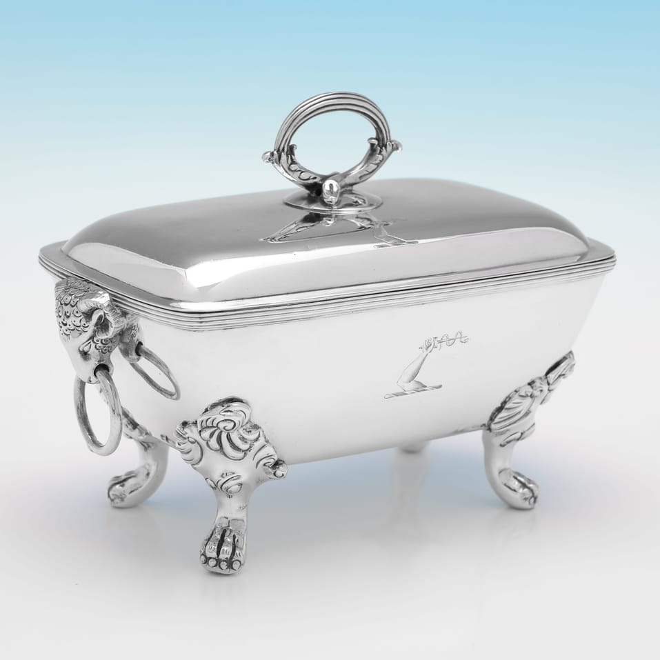 Antique Sterling Silver Pair of Sauce Tureens - John Emes, hallmarked in 1801 London - George III - Image 2