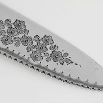 Antique Sterling Silver & Mother of Pearl Cake serving Knife & Fork - Martin, Hall & Co., hallmarked in 1897 Sheffield - Victorian - Thumbnail 5