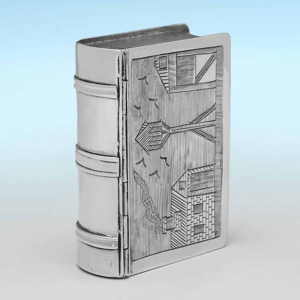 Antique Sterling Silver Snuff Box - Harris Adelstein, hallmarked in 1897 London - Victorian - Image 1