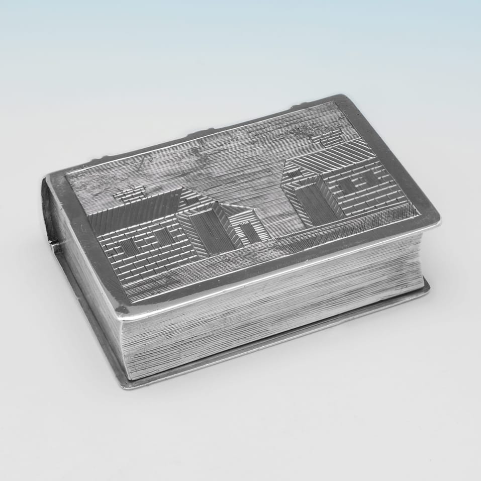 Antique Sterling Silver Snuff Box - Harris Adelstein, hallmarked in 1897 London - Victorian - Image 3