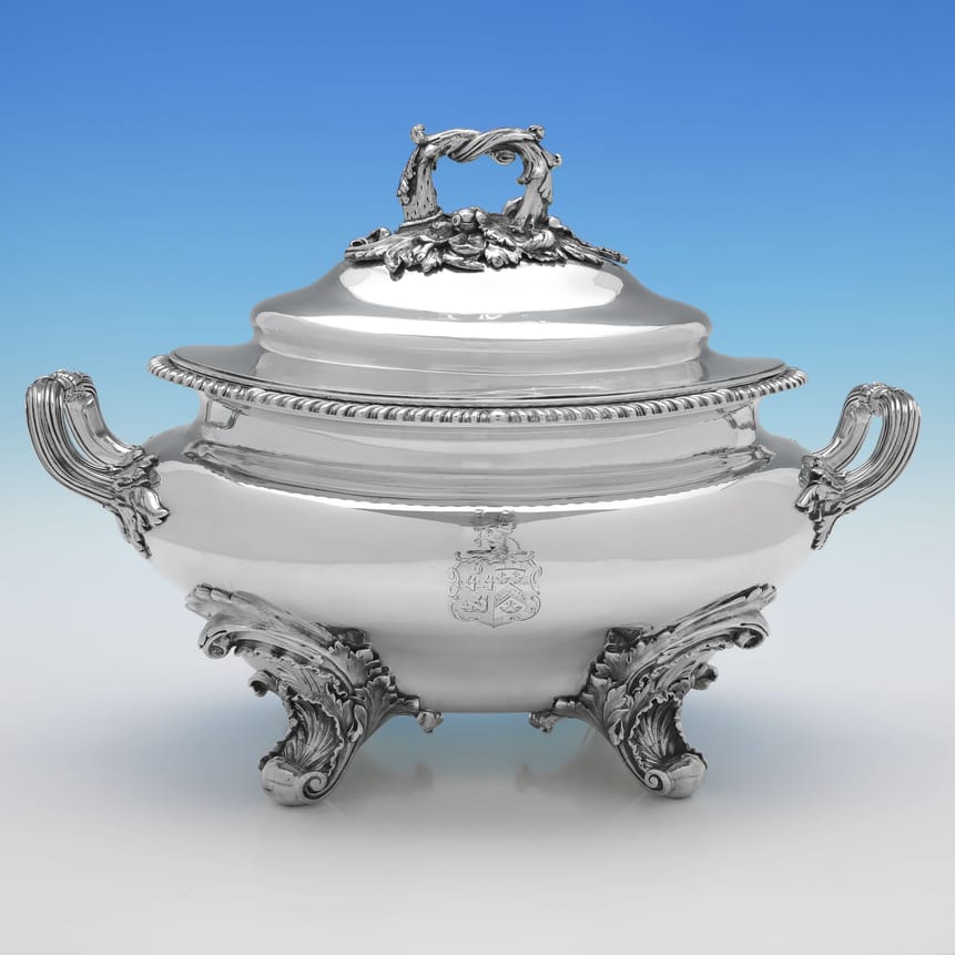 Antique Sterling Silver Soup Tureen - Barnards Hallmarked In 1835 London - William IV - Image 1