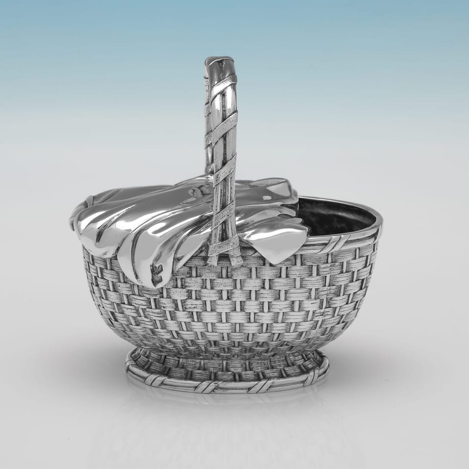 Antique Silver Plate Novelty 'Picnic Basket' Spoon Warmer - Elkington & Co., hallmarked in 1882 - Victorian - Image 2