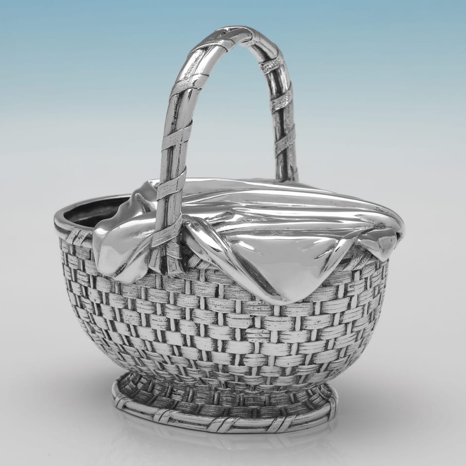 Antique Silver Plate Novelty 'Picnic Basket' Spoon Warmer - Elkington & Co., hallmarked in 1882 - Victorian - Image 3