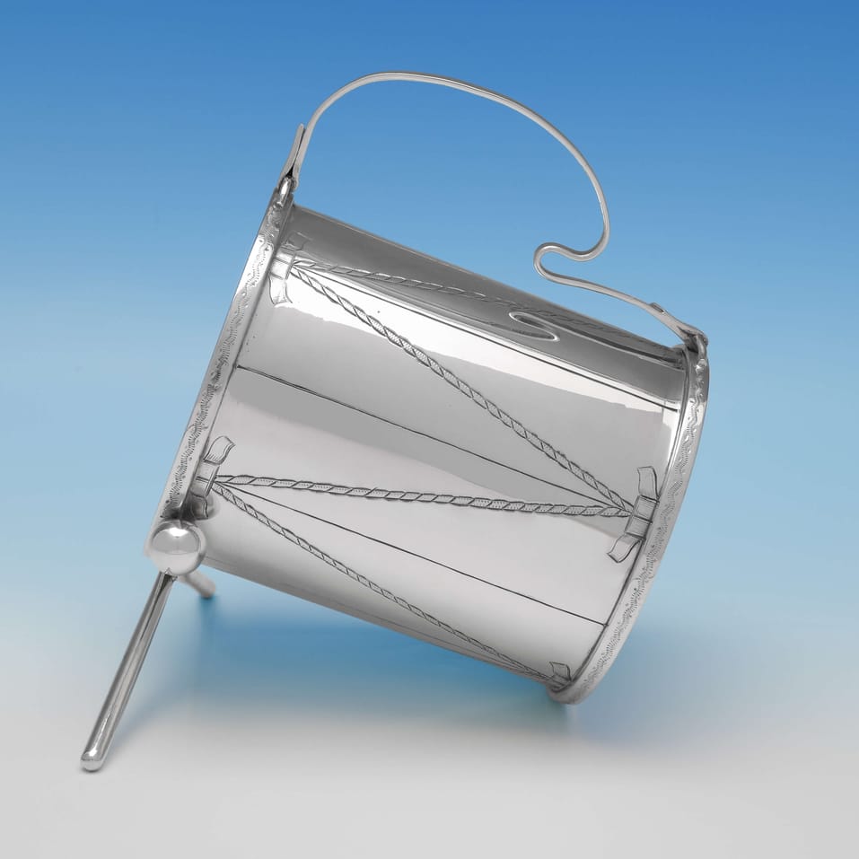 Antique Silver Plate Novelty 'Drum' Spoon Warmer - Wilson & Davis, made circa 1875 - Victorian - Image 2
