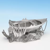Antique Silver Plate Novelty 'Boat' Spoon Warmer - Thomas Wooley, made circa 1880 - Victorian - Thumbnail 1