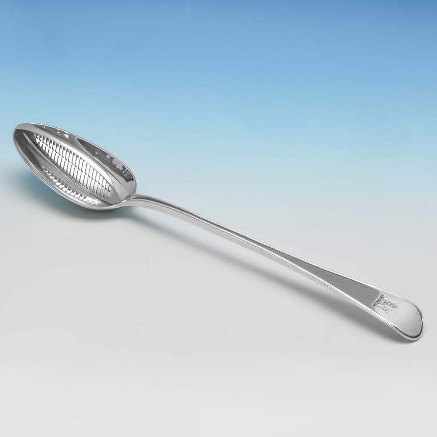Antique Sterling Silver Straining Spoon - George Adams Hallmarked In 1841 London - Victorian - Image 9