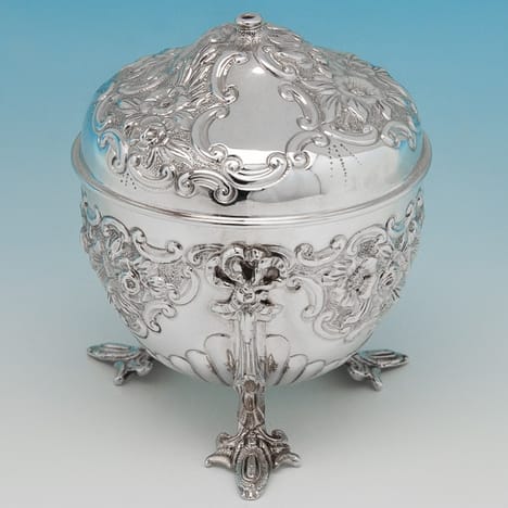 Antique Sterling Silver String Boxes - Goldsmiths & Silversmiths Co. Hallmarked In 1901 London - Victorian - Image 1