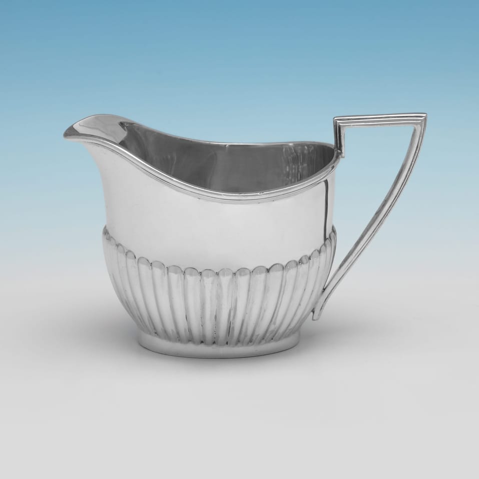 Antique Sterling Silver Sugar & Cream - Walker & Hall, hallmarked in 1907 Sheffield - Edwardian - Image 4