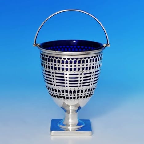 Antique Sterling Silver Sugar Basket - Henry Atkins Hallmarked In 1911 Sheffield - George V - Image 1