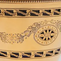 Antique Sterling Silver & Glass Gilt Sugar Basket - hallmarked in 1921 Sheffield - George V - Thumbnail 3