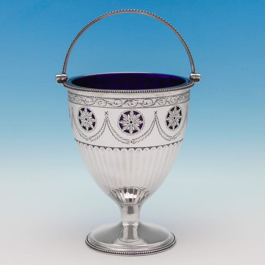 Antique Sterling Silver Sugar Basket - Burridge & Davenport Hallmarked In 1783 London - Georgian - Image 1