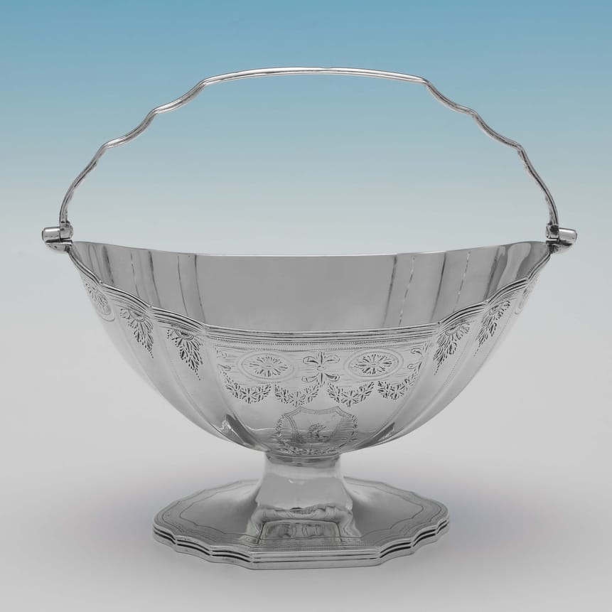 Antique Sterling Silver Sugar Baskets - Solomon Hougham Hallmarked In 1795 London - Georgian - Image 1