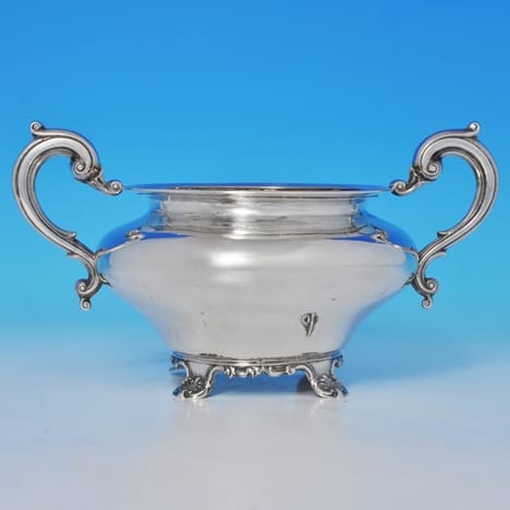 Antique Sterling Silver Sugar Bowl - James Barber & William North Hallmarked In 1840 York - Victorian - Image 1