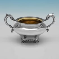 Antique Sterling Silver Sugar Bowl Hallmarked in York - James Barber & William North, hallmarked in 1840 York - Victorian - Thumbnail 1