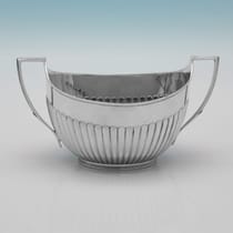 Antique Sterling Silver Sugar Bowl - Edward Hutton, hallmarked in 1891 London - Victorian - Thumbnail 2