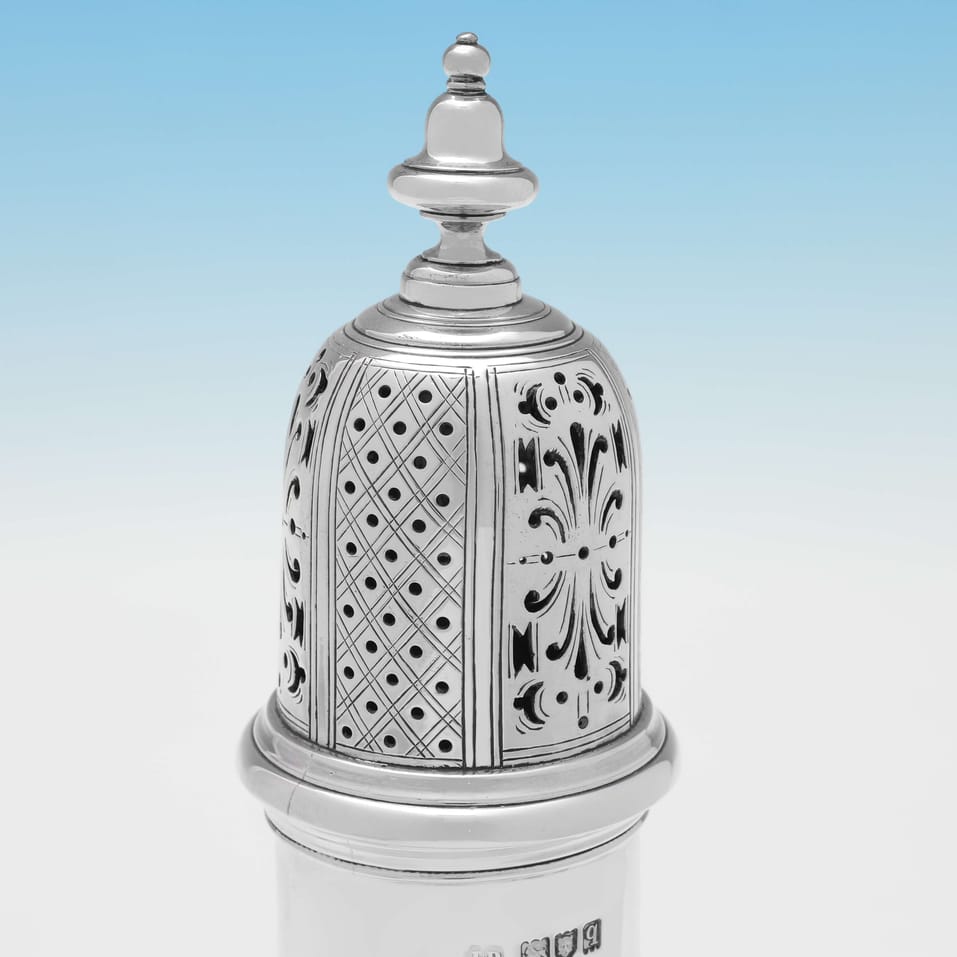 Antique Sterling Silver Pair of Sugar Casters - J. Parkes & Co., hallmarked in 1908 London - Edwardian - Image 3