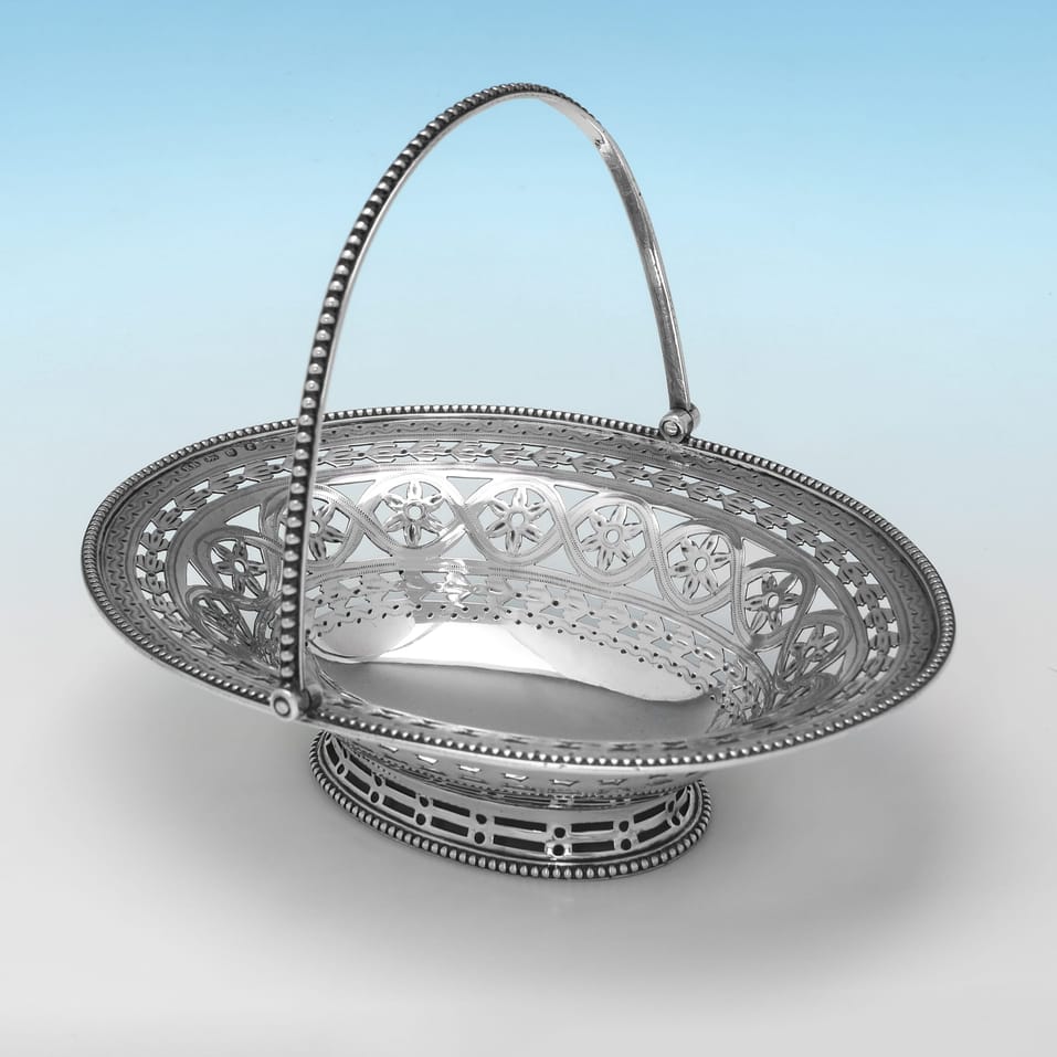 Antique Sterling Silver Sweetmeat Basket - Robert Hennell I, hallmarked in 1781 London - George III
