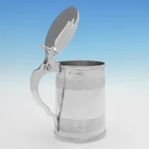 Antique Sterling Silver 'Can' Shaped Tankard - Robert Garrard, hallmarked in 1805 London - George III - Thumbnail 3