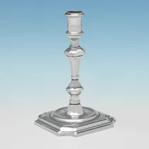 Antique Sterling Silver Taperstick - Richard Green, hallmarked in 1729 London - George II - Thumbnail 1