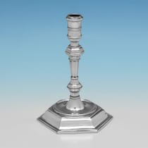 Antique Sterling Silver Pair of Tapersticks - Francis Turner, hallmarked in 1723 London - George I - Thumbnail 2