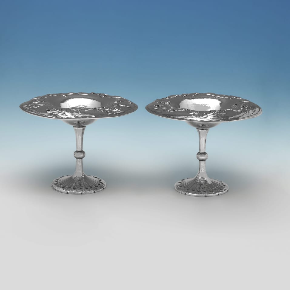Antique Sterling Silver Pair of Tazzas - Gilbert Marks, hallmarked in 1899 London - Victorian